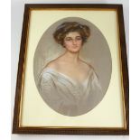 CHARLOTTE BLAKENEY WARD PASTEL PORTRAIT DATED 1910