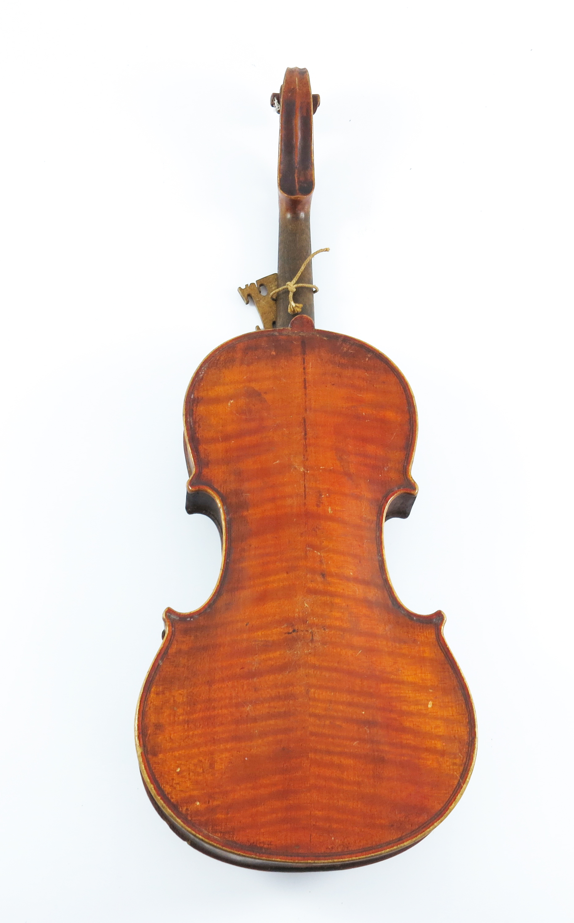 19TH CENTURY CHILD'S VIOLIN, APPROX. 47 cm OVERALL, BACK 29 cm INC. BUTTON, PROVENANCE RIPPLE HALL - Image 11 of 12