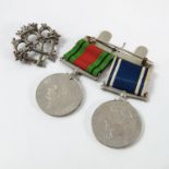 WWII DEFENCE MEDAL POLICE LONG SERVICE MEDAL AND INTERLOCKING HEART BADGE THE POLICE MEDAL NAMED