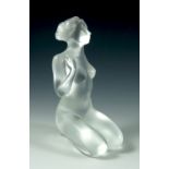 LALIQUE FROSTED GLASS STUDY OF A NAKED LADY, APPROX. 12.75 cm