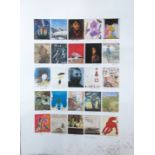 'FOUNDERS PRINT' LARGE LITHOGRAPH WITH 25 POSTCARD SIZE IMAGES EACH SIGNED BY ARTISTS INC. SONIA