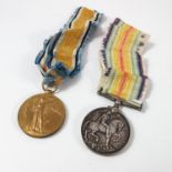 WWI 1914-18 WAR MEDAL AND VICTORY MEDAL W2-229362 PTE. L. J. BAILEY A.S.C.