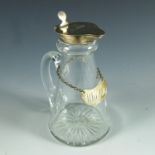 WHISKEY TOT WITH SILVER HINGED COVER INSCRIBED H.H-W (HUNTINGTON-WHITELEY) AND SILVER WHISKEY '