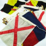 SET OF NAVAL OR SHIPPING SEMAPHORE SIGNAL FLAGS AND PENNANTS