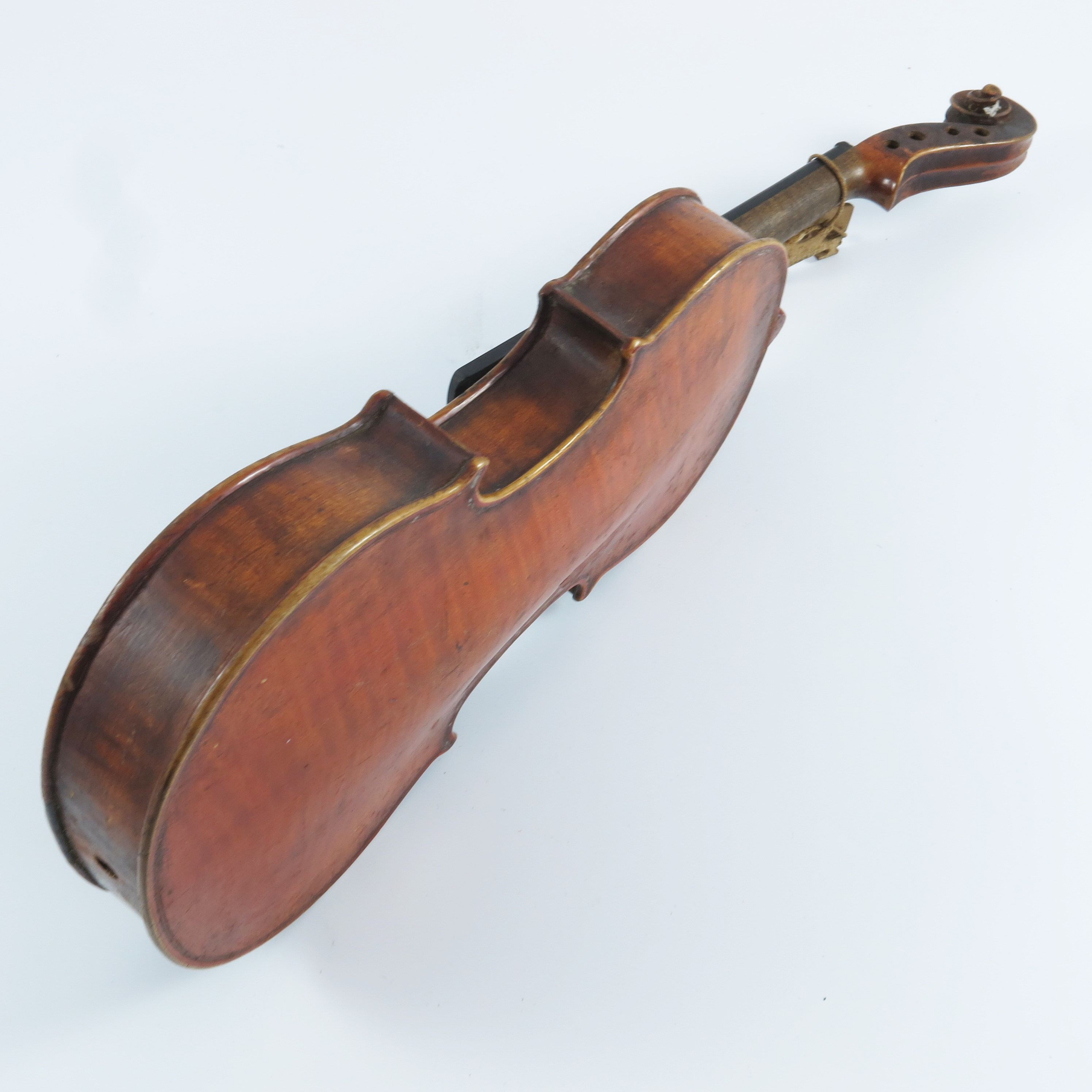 19TH CENTURY CHILD'S VIOLIN, APPROX. 47 cm OVERALL, BACK 29 cm INC. BUTTON, PROVENANCE RIPPLE HALL - Image 3 of 12