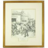 PEN AND INK SKETCH E H SHEPARD ENTITLED 'THE HEROES REWARD' DEPICTING GERMAN SOLDIERS AND CATTLE