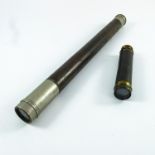 GIEVES LTD. SIGLE DRAWER NAVAL TELESCOPE, NO. 8979, MARKED R.CARPENTER, 61 cm OVERALL TOGETHER