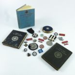 ST JOHN AMBULANCE VICTORIA SERVICE MEDAL, UNIFORM BARS, CLOTH BADGES, COMPACT BOOKS NATIONAL