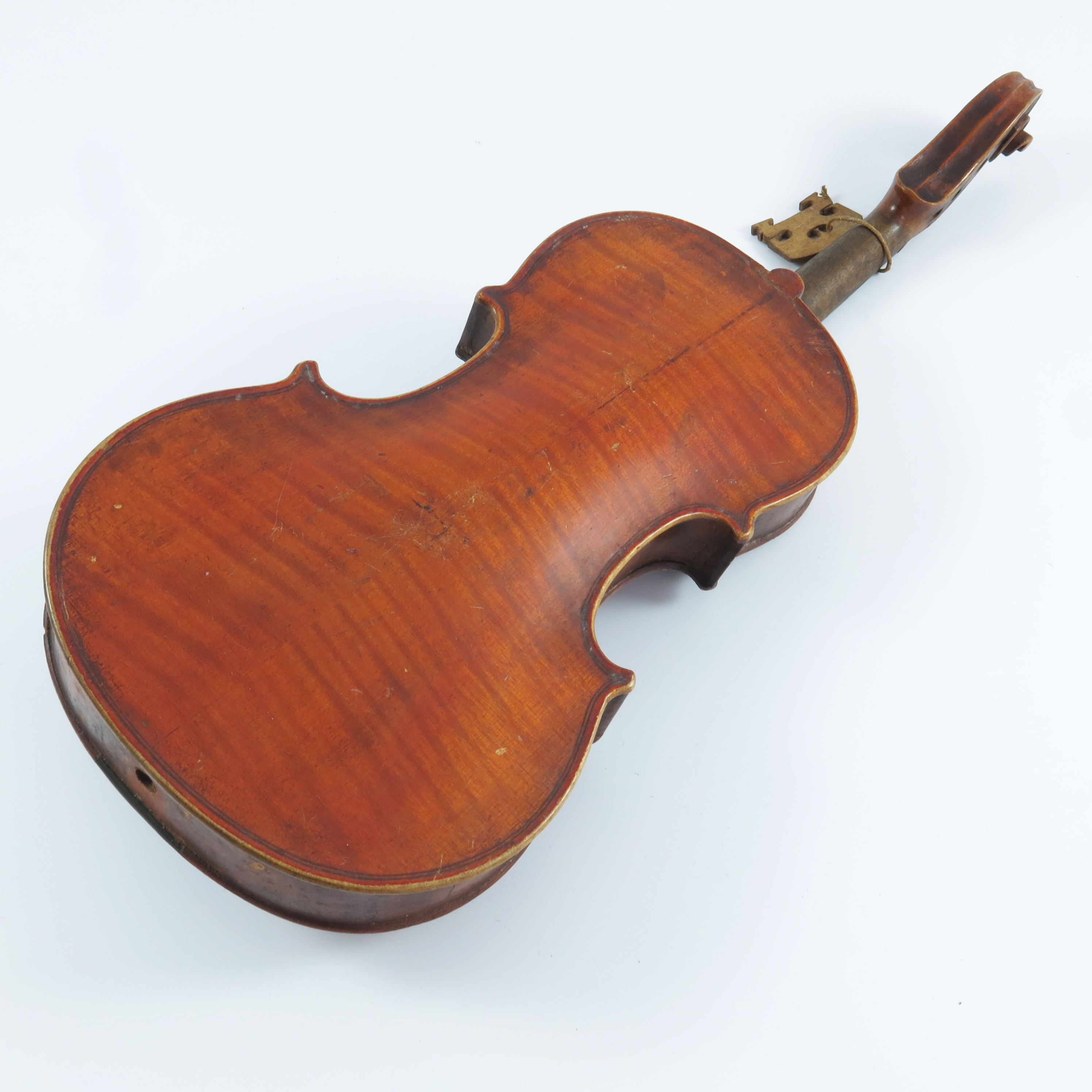 19TH CENTURY CHILD'S VIOLIN, APPROX. 47 cm OVERALL, BACK 29 cm INC. BUTTON, PROVENANCE RIPPLE HALL - Image 2 of 12