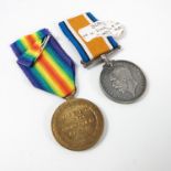 WWI BRITISH WAR AND VICTORY MEDAL 30892 PTE.H.DUCKENFIELD BORD.R