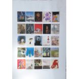 'FOUNDERS PRINT' LARGE LITHOGRAPH WITH 25 POSTCARD SIZE IMAGES EACH SIGNED BY ARTISTS INC. SONIA