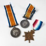 WWI MEDALS INCLUDING 2 1914-18 WAR MEDALS 1219 DVR. G. H. COLDICOTT R.A. AND 333590 PTE. WHITICK H.