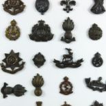 MILITARIA, A COLLECTION OF 24 BRITISH ARMY OFFICER'S COLLAR BADGES, WORCESTERS, WARWICK, GLOSTER