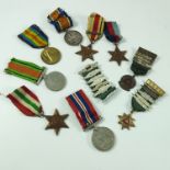 MISCELLANEOUS MEDALS ETC. INCLUDING WWI PAIR 989744 PTE. H. HADDON RAMC, WWII WAR AND DEFENCE MEDAL,