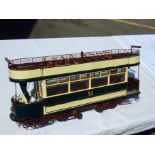 VERY DETAILED SCRATCH BUILT TRAM CAR MODEL , LARGE SCALE OPEN TOP BCT FORWARD TRAM WITH MOTORS,