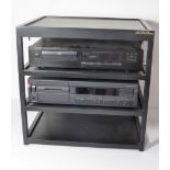 ROTEL RCD 9658 X CD PLAYER, NAKAMICHI TAPE DECK AND AN APOLLO HI FI FURNITURE COMPONENT RACK