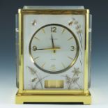 JAEGER LE COULTRE ATMOS CLOCK, RARE 'BUMBLE BEE' DESIGN WITH TRAVEL CASE