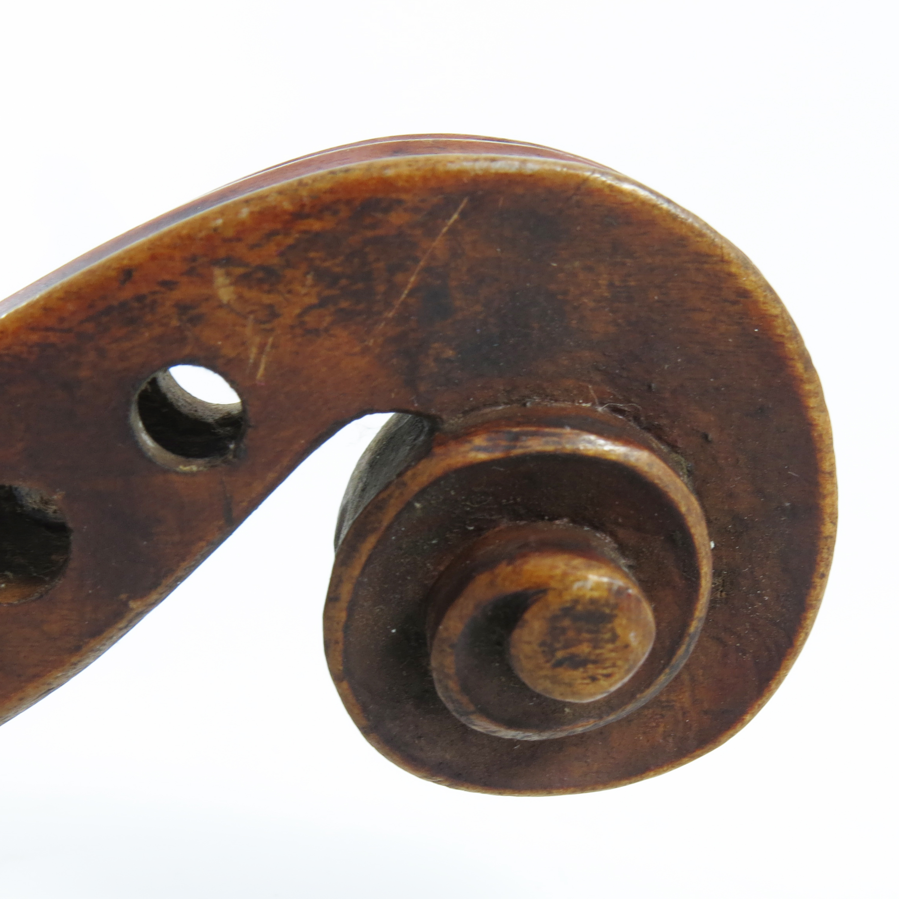 19TH CENTURY CHILD'S VIOLIN, APPROX. 47 cm OVERALL, BACK 29 cm INC. BUTTON, PROVENANCE RIPPLE HALL - Image 8 of 12