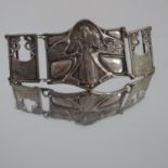 ART NOUVEAU 3 PIECE SILVER BELT BUCKLE, WILLIAM GEORGE CONNELL