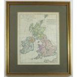 FRAMED MAP, 'ISLES BRITANNIQUES' APPROX. 34 X 23 cm, PROVENANCE: EX RIPPLE HALL