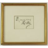 FRAMED ILLUSTRATED SIGNATURE 'YOURS VERY SINCERELY PHIL MAY'