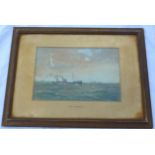 R.GURNELL, FRAMED WATERCOLOUR DEPICTING HMT CHIEFTAIN, DATED 1919, APPROX. 30 X 19 cm, SOME FOXING