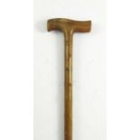 A VICTORIAN GENTLEMAN'S RHINO HORN WALKING STICK, APPROX. 86 cm, 270g