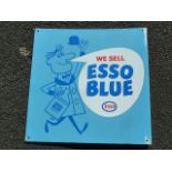DOUBLE SIDED ENAMEL ADVERTISING SIGN - WE SELL ESSO BLUE
