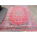 ORIENTAL RED GROUND CARPET, APPROX. 485 X 338 cm