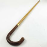 BRIGG WALKING STICK WITH LEATHER COVERED HANDLE, GOLD COLLAR