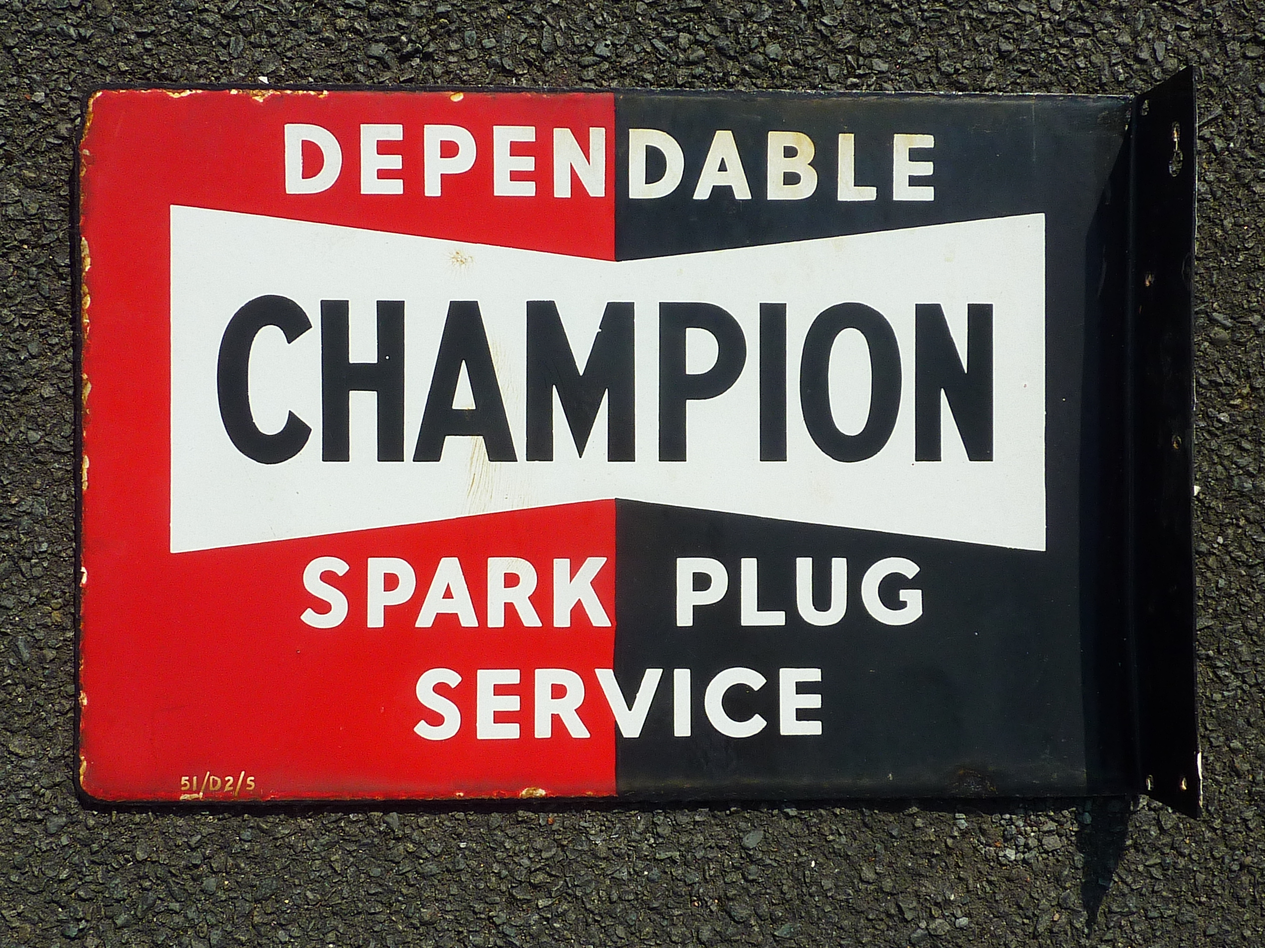 ADVERTISING SIGN APPROX. 12INS X 18 INS CHAMPION – DEPENDABLE SPARK PLUG SERVICE - Image 2 of 2