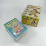 BATTERY OPERATED MUSICAL 'JOLLY CHIMP' IN BOX BY DASHIN, JAPAN AND ELEPHANT IN BOX BY MAMBO ALPS,