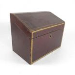 EDWARDIAN MOROCCO TOOLED LEATHER STATIONERY BOX WITH FITTED INTERIOR