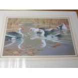 ERIC MEADE KING (1911-1987), WATERCOLOUR, DEPICTING DUCKS ON A POND, APPROX. 46 X 30 cm