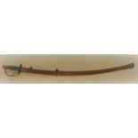 U.S. CIVIL WAR CAVALRY SABRE – DATED 1864. THE 3 ins. FULLERED BLADE IS MARKED:U.S. MM 1864 &