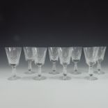 8 MEDIUM WATERFORD KYLEMORE PATTERN CRYSTAL WINE GLASSES