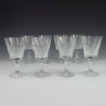 8 LARGE WATERFORD KYLEMORE PATTERN CRYSTAL WINE GLASSES