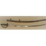 U.S. CIVIL WAR CAVALRY SABRE – DATED 1864. THE36 ins. FULLERED BLADE IS MARKED U.S. 1864 AGM & C.