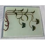 3 ETCHED AND BEVELLED GLASS PANELS EACH DEPICTING ART NOUVEAU MOTIFS AND MEASURING APPROX. 52 X 42