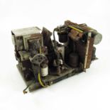 POSSIBLY A WARTIME ERA MILITARY RADIO SET, FOUND IN BOX LABELLED WW2 GERMAN TANK RADIO