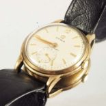 CYMA GENTS GOLD WRIST WATCH WITH SUBSIDIARY SECONDS DIAL