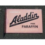 ENAMEL ADVERTISING SIGN DOUBLE SIDED FOR BEST RESULTS USE ALADDIN PINK PARAFFIN, WHITE MAY