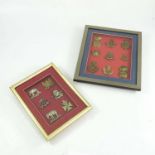 2 FRAMED DISPLAYS OF MILITARY CAP BADGES