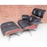 EAMES STYLE CHAIR AND FOOTSTOOL