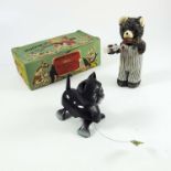 CLOCKWORK BEAR, CLOCKWORK FELIX THE CAT AND 'MUFFIN THE MULE, TELEVISION SET' BY EVB PLASTICS IN