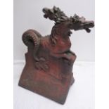 ORNATE RIDGE TILE WITH MYTHOLOGICAL SEA DRAGON