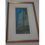 JOHN BRUNSDEN LIMITED EDITION PRINT 6/175 OF BOLTON CASTLE CHAPEL, 6/175 SIG TO MARGIN