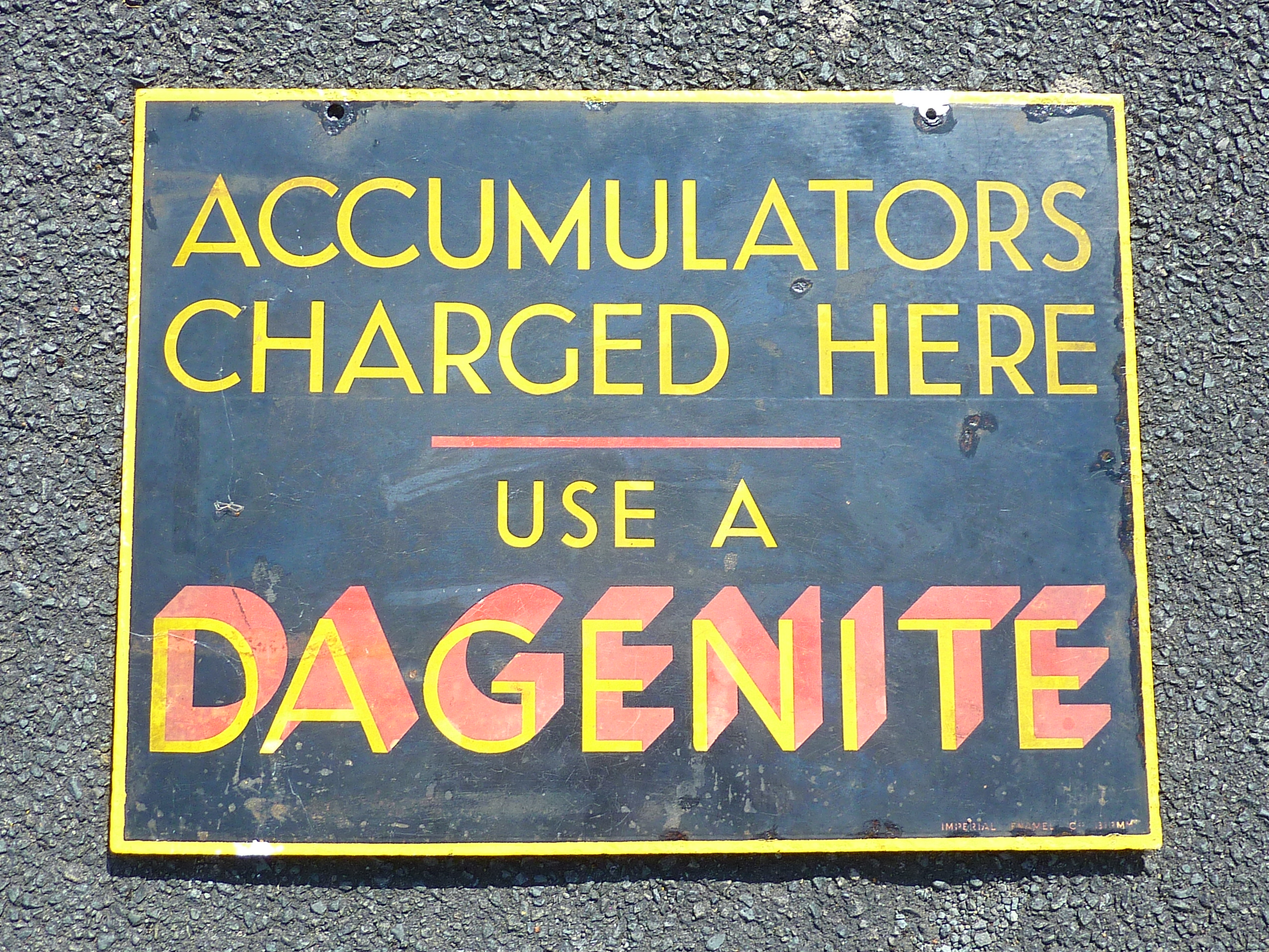 ADVERTISING SIGN DAGENITE - THE DEPENDABLE ACCUMULATORS SOLD HERE APPROX. 15 INS X 20 INS - Image 2 of 2