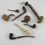 INTERESTING AND UNUSUAL PIPES AND A CARVED PIPE BOWL