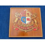 RAILWAY INTEREST PULLMAN RAILWAY TRANSFER ON WOODEN PLAQUE, MOSTLY LIKELY OLD STOCK, APPROX. 42 CM X